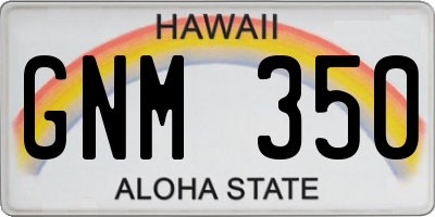 HI license plate GNM350