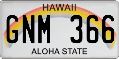 HI license plate GNM366
