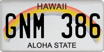 HI license plate GNM386