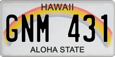 HI license plate GNM431