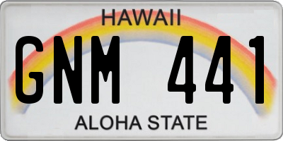 HI license plate GNM441