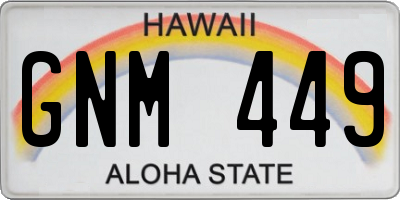 HI license plate GNM449