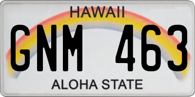 HI license plate GNM463