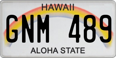 HI license plate GNM489