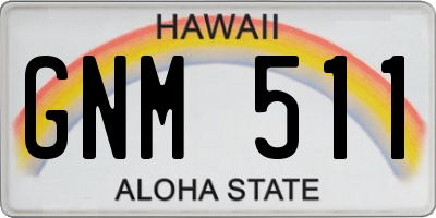 HI license plate GNM511