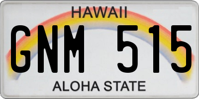 HI license plate GNM515
