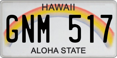 HI license plate GNM517