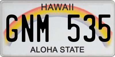 HI license plate GNM535