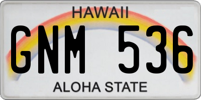 HI license plate GNM536