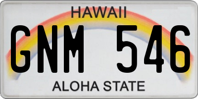 HI license plate GNM546