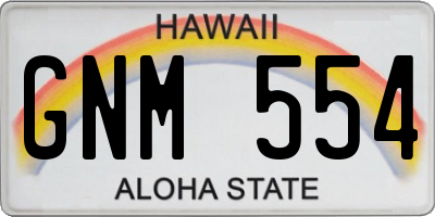 HI license plate GNM554
