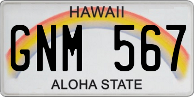 HI license plate GNM567