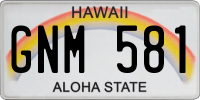 HI license plate GNM581