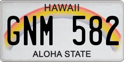 HI license plate GNM582