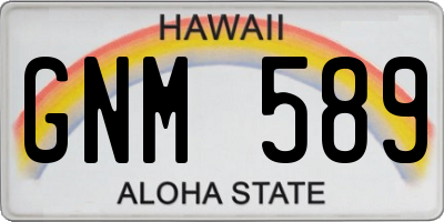 HI license plate GNM589