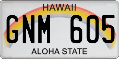 HI license plate GNM605