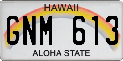 HI license plate GNM613
