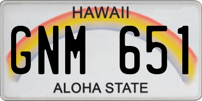 HI license plate GNM651