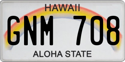 HI license plate GNM708