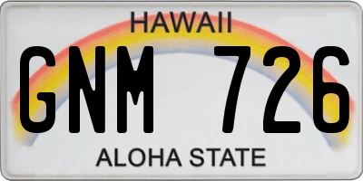 HI license plate GNM726