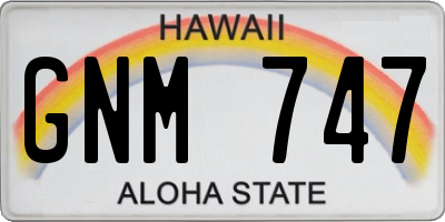 HI license plate GNM747