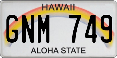 HI license plate GNM749