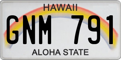 HI license plate GNM791