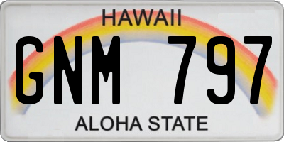 HI license plate GNM797