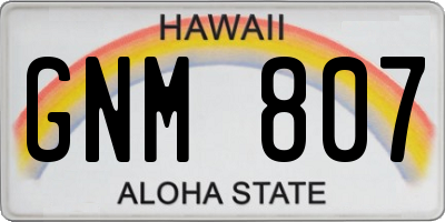 HI license plate GNM807