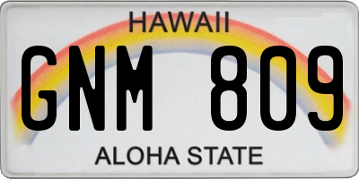 HI license plate GNM809