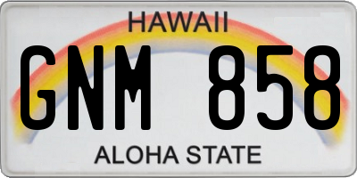 HI license plate GNM858