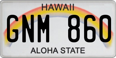HI license plate GNM860