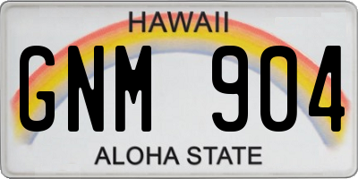 HI license plate GNM904
