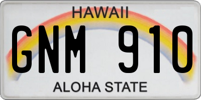 HI license plate GNM910
