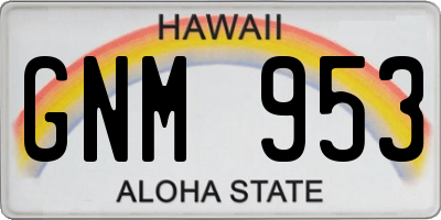 HI license plate GNM953