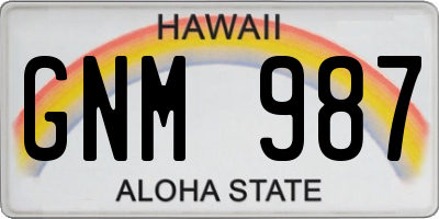 HI license plate GNM987