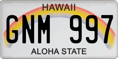 HI license plate GNM997