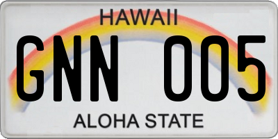 HI license plate GNN005