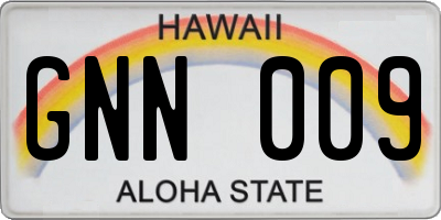 HI license plate GNN009