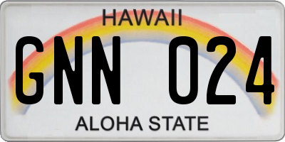 HI license plate GNN024