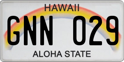 HI license plate GNN029