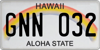HI license plate GNN032