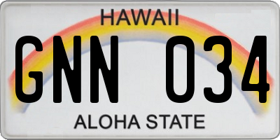 HI license plate GNN034