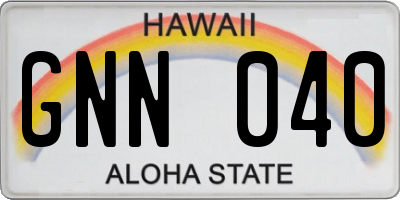 HI license plate GNN040