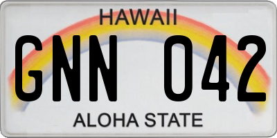 HI license plate GNN042