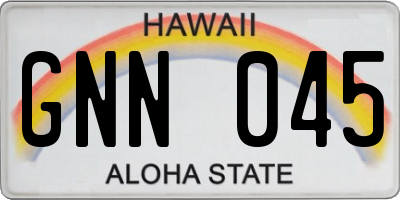 HI license plate GNN045
