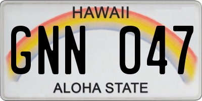 HI license plate GNN047