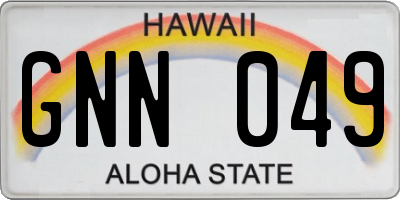 HI license plate GNN049