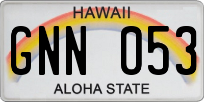 HI license plate GNN053