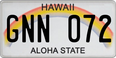HI license plate GNN072